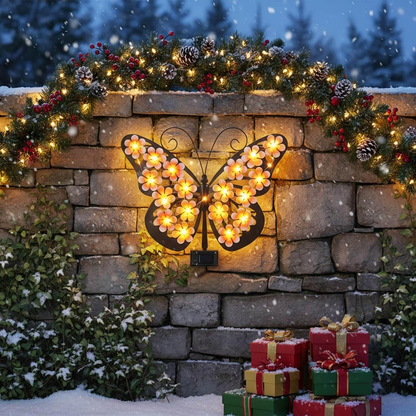 Solar Lights Outdoor Metal Butterfly Wall Decor