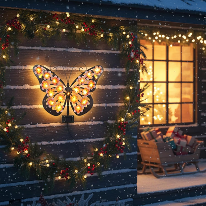 Solar Lights Outdoor Metal Butterfly Wall Decor