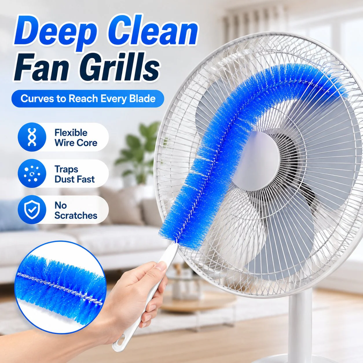 Fan cleaning brush
