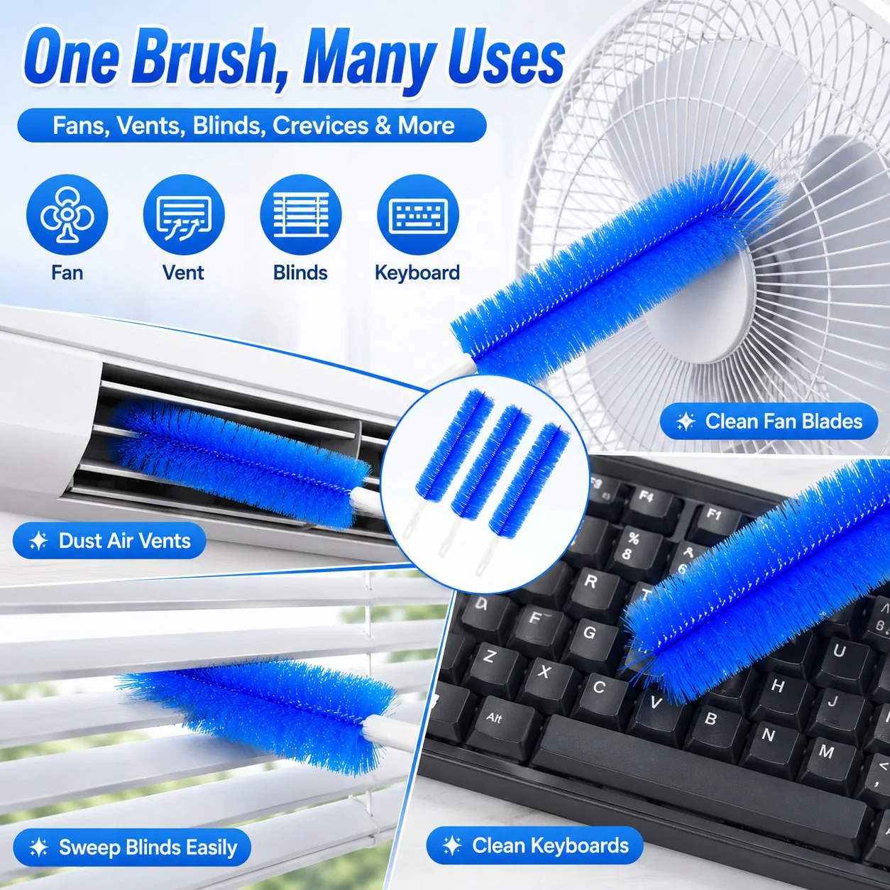Fan cleaning brush