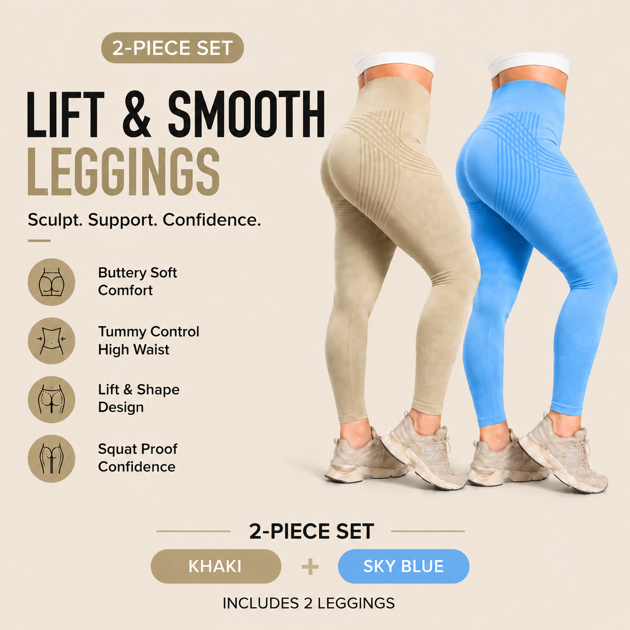 🌸💖Last Day! 50% OFF 2-Pack LBMLBM® Lift & Smooth Leggings